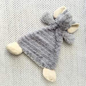 Demdaco Light Grey Elephant Soft Toy Lovey Baby Blanket Security Blanket Fluffy